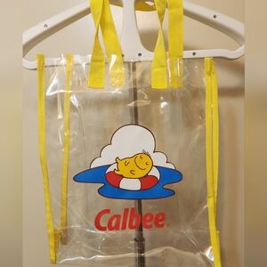 Calbee Clear Tote Bag with Yellow Straps